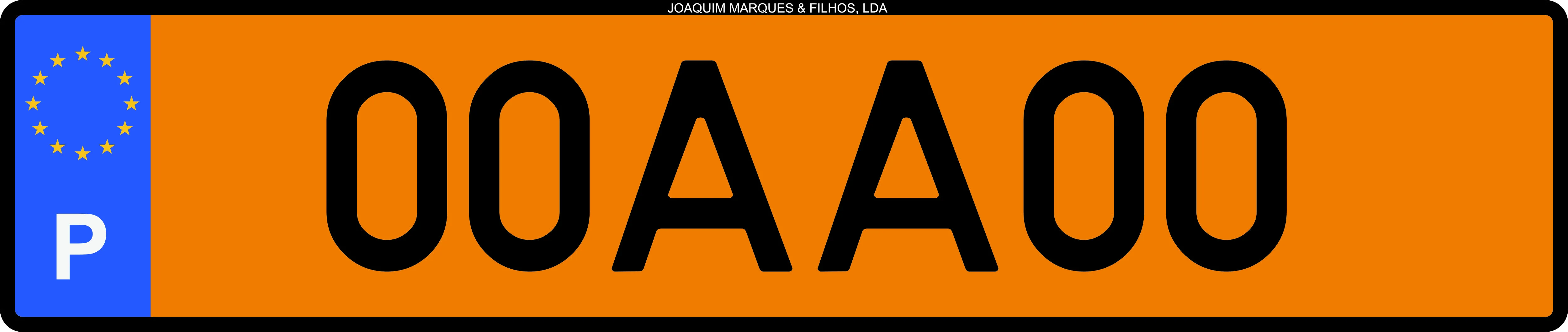 Matrícula Acrílica Amarela